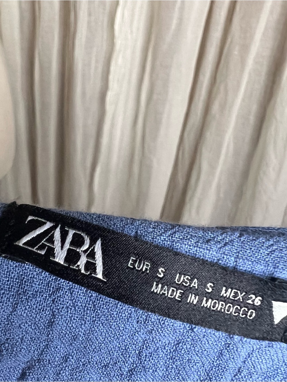 ZARA Tie Front Long Sleeve Blue Romper - Picture 5 of 6